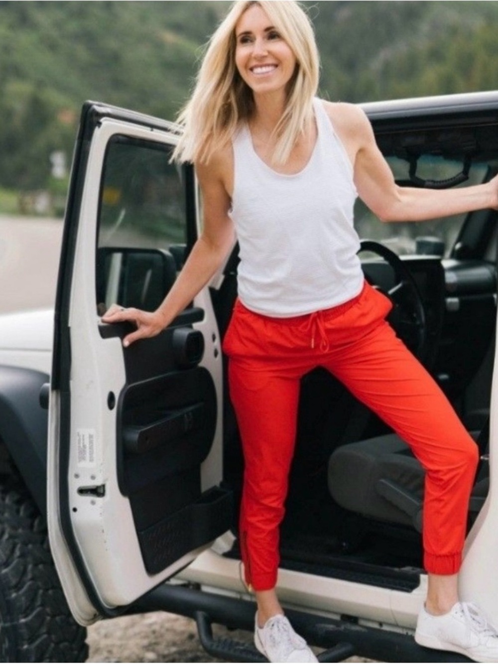 Zyia red everywhere joggers